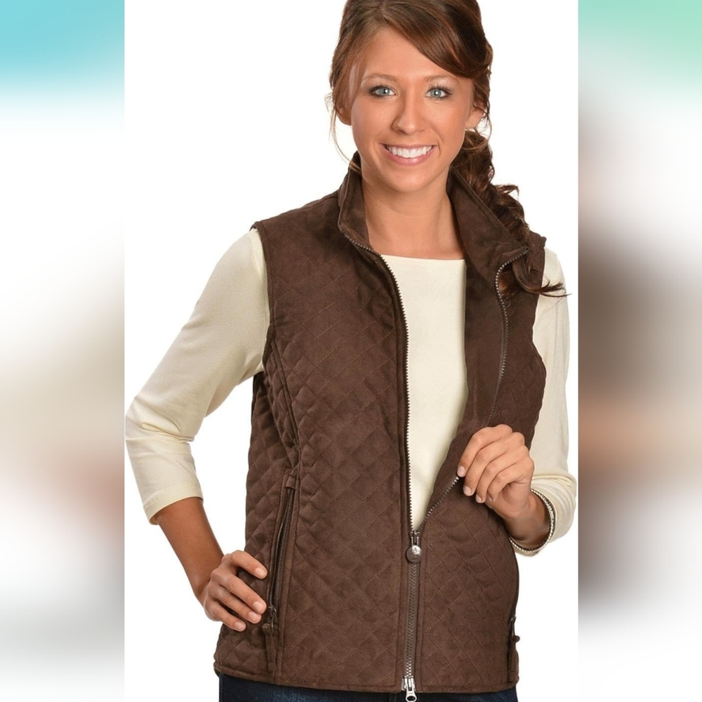 OUTBACK TRADING CO. Brown Grand Prix Quilted Vest